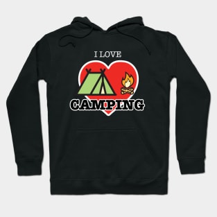 I Love Camping - Heart and Tent Hoodie